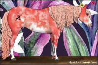 Horse Color:Watercolor White Spotted Chocolate Palomino Frame 