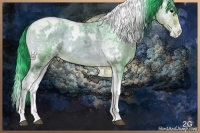 Horse Color:Watercolor White Spotted Brown Ice Onyx Tobiano Varnish 