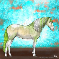 Horse Color:Watercolor White Spotted Liver Red Onyx Ice Tobiano 