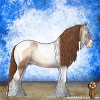 Horse Color:Brown Pearl Onyx Sabino Tobiano Rabicano