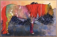 Horse Color:Watercolor White Spotted Liver Red Dun Ice Roan 