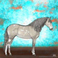 Horse Color:White Spotted Chocolate Palomino Dun Mushroom
