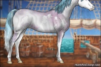 Horse Color:Watercolor White Spotted Sable Champagne Onyx Splash