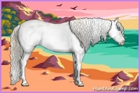 Horse Color:Smoky Creme Dun Sabino Splash  and Smoky Creme Dun Sabino Splash Frame 