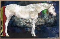 Horse Color:Painted White Spotted Brown Ice Onyx Rabicano 