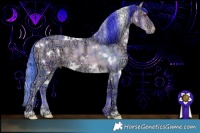Horse Color:Watercolor Plaid White Spotted Sable Champagne Chinchilla Ice