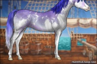 Horse Color:Watercolor White Spotted Sable Champagne Onyx Splash 