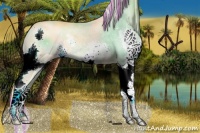 Horse Color:Painted Watercolor Chocolate Palomino Splash Rabicano