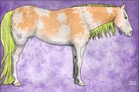 Horse Color:Painted Silver Perlino Ice Onyx Varnish Rabicano Brindle 