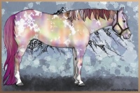 Horse Color:Nacre Plaid  White Spotted Liver Red Dun Onyx Sabino 
