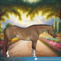 Horse Color:Chocolate Buckskin Dun Tobiano 