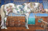 Horse Color:Nacre White Spotted Liver Red Dun