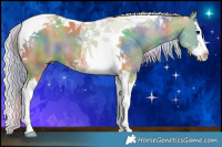 Horse Color:Nacre Watercolor Silver Black Splash Tobiano 
