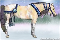 Horse Color:Nacre Buckskin Ice Tobiano 