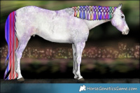 Horse Color:Platinum Painted Watercolor Chocolate Brown Ice Onyx Tobiano Brindle and Platinum Painted Watercolor Chocolate Brown Ice Onyx Splash Tobiano Brindle