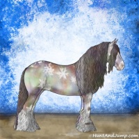 Horse Color:Nacre Liver Red Onyx Ice Roan Tobiano