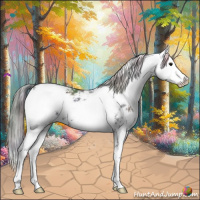Horse Color:Nacre Black Sabino