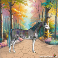 Horse Color:Painted Nacre White Spotted Black Splash 