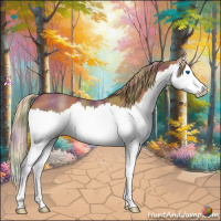 Horse Color:Nacre Chestnut Sabino Splash Rabicano 