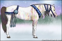 Horse Color:Nacre Bay Ice Dun Tobiano 