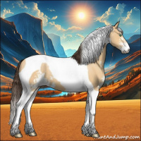 Horse Color:Amber Cream Champagne Sabino Tobiano