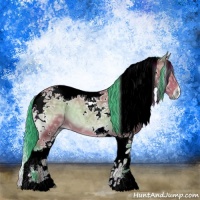 Horse Color:Watercolor Buckskin Ice Onyx Tobiano 