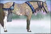 Horse Color:Nacre White Spotted Buckskin Ice 