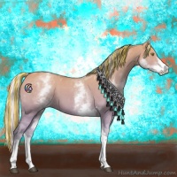 Horse Color:Painted White Spotted Silver Buckskin Dun Tobiano