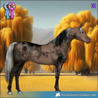 Horse Color:Void Liver Red Dun Mushroom Tobiano 