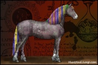 Horse Color:Painted Watercolor Silver Bay Ice Sabino Rabicano  and Painted Watercolor Chestnut Ice Sabino Rabicano 