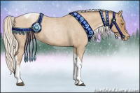 Horse Color:Silver Blue Roan Pearl Tobiano 