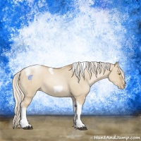 Horse Color:Silver Grullo Roan Pearl Tobiano Frame 