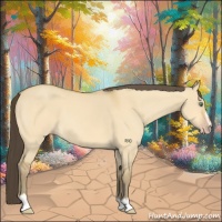 Horse Color:Amber Cream Champagne Dun Sabino 