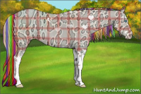 Horse Color:Painted Plaid Perlino Ice Dun Sabino