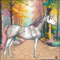 Horse Color:Painted Watercolor White Spotted Silver Bay Dun Splash 