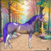 Horse Color:Watercolor White Spotted Bay Varnish 