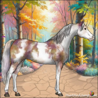 Horse Color:Nacre White Spotted Silver Bay