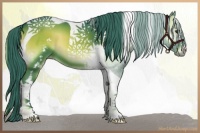 Horse Color:Watercolor White Spotted Liver Red Onyx Tobiano 