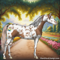 Horse Color:Chestnut Splash Tobiano