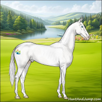 Horse Color:Platinum Perlino Tobiano