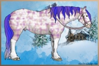 Horse Color:Watercolor Plaid Bay Ice Splash