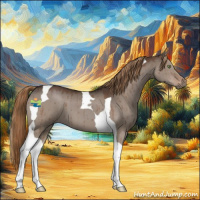 Horse Color:Liver Red Dun Tobiano Brindle 