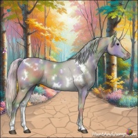 Horse Color:Nacre Watercolor White Spotted Silver Smoky Grullo 