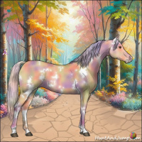 Horse Color:Nacre Watercolor White Spotted Silver Buckskin Dun 