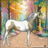 Horse Color:Watercolor Amber Champagne Tobiano 