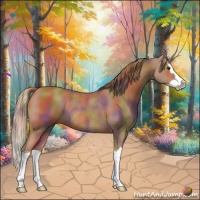 Horse Color:Nacre Chestnut Splash Rabicano 