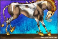 Horse Color:Bay Dun Tobiano Varnish 