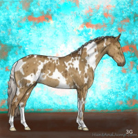 Horse Color:White Spotted Chocolate Palomino Dun Brindle 