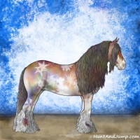 Horse Color:Nacre White Spotted Bay Ice Onyx Tobiano 