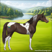 Horse Color:Liver Chestnut Sabino Tobiano 